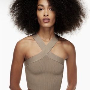Aritzia Sculpt Knit Criss Cross Cropped Tank